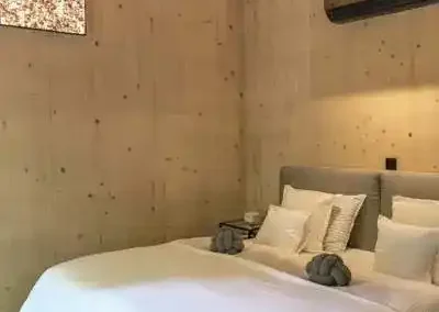 Mátra lakberendezett hálószoba natúr színpaletta
