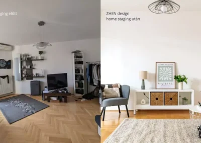 home staging budapest előtte utána nappali részlet