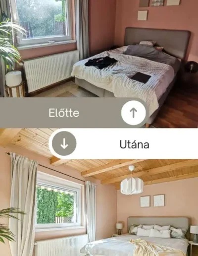 hálószoba home staging eladásra felkészítés előtte utána